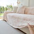 Plush Faux Fur Warm Sofa Cover with Waves Jacquard Textured Throw Blankets for Couch