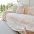 Plush Faux Fur Warm Sofa Cover with Waves Jacquard Textured Throw Blankets for Couch