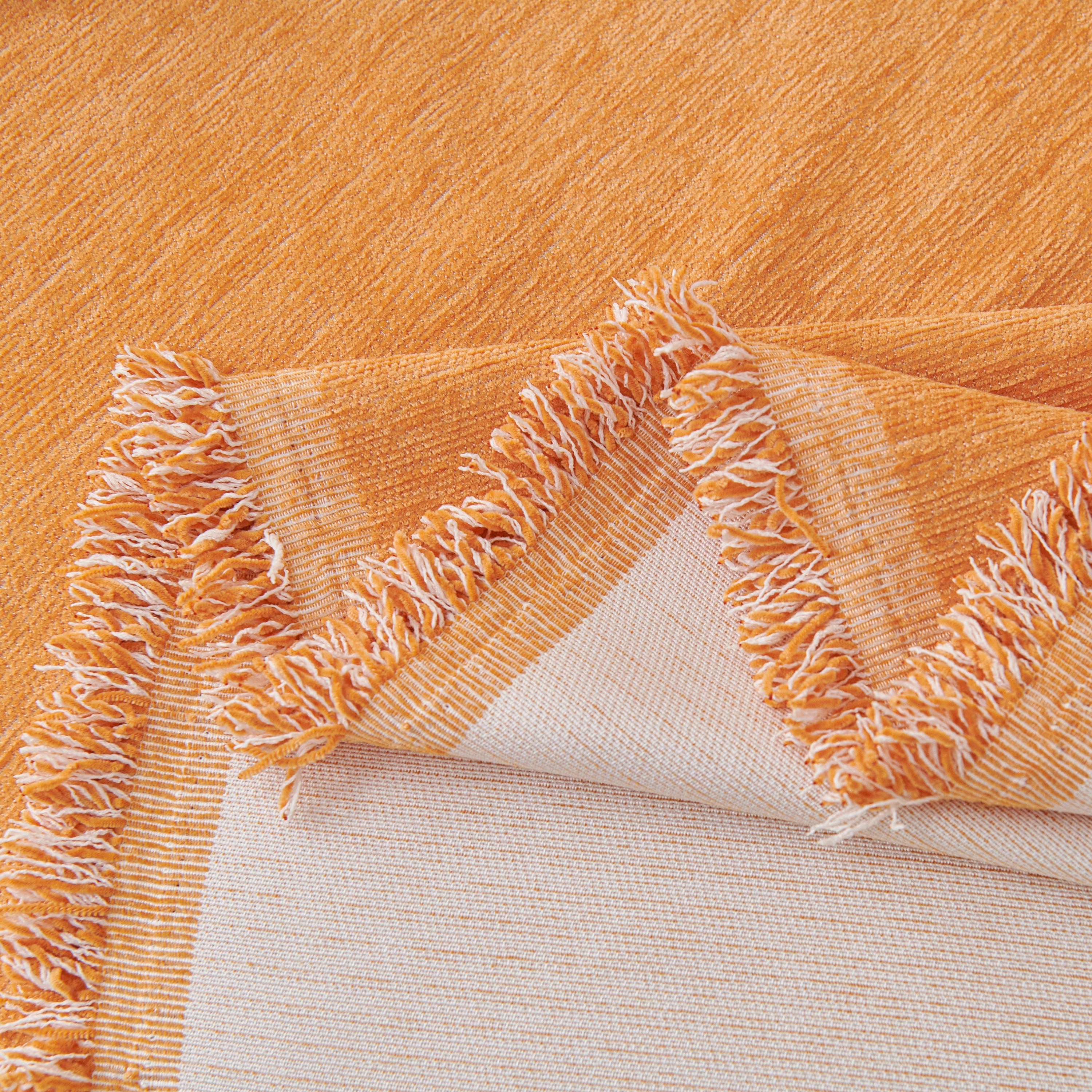 Solid Color Chenille Sofa Throw Blanket, Cozy & Easy Care Fringed Furniture Protector