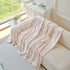 Plush Faux Fur Warm Sofa Cover with Waves Jacquard Textured Throw Blankets for Couch