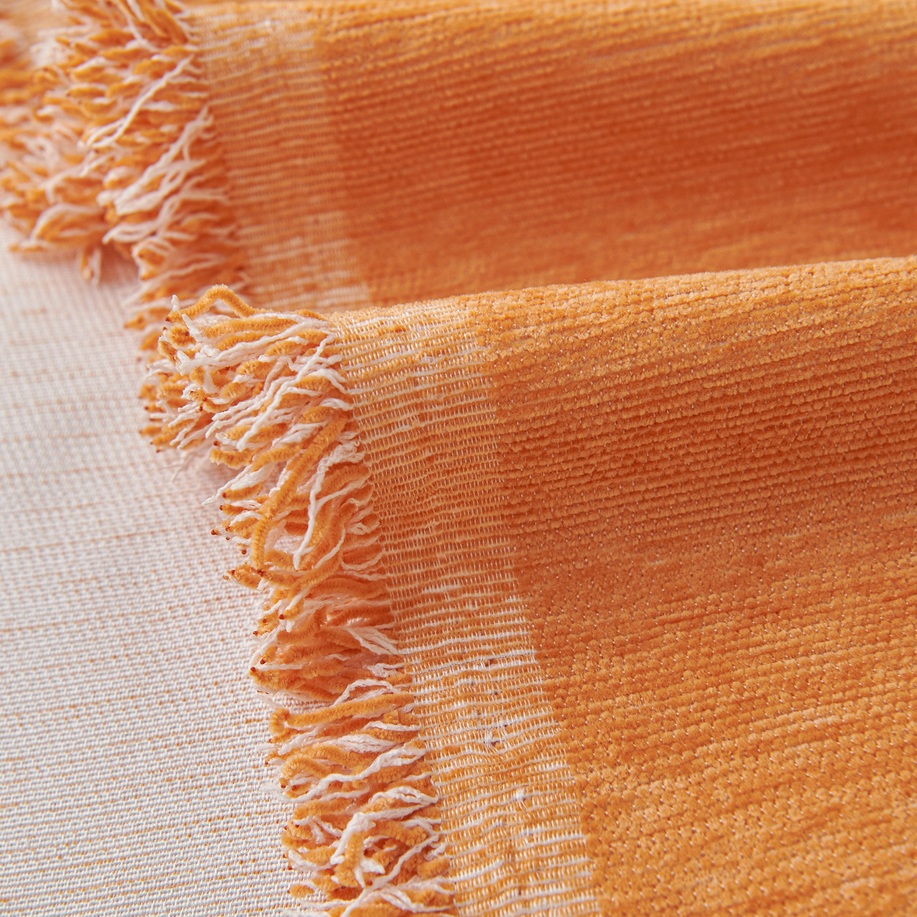 Solid Color Chenille Sofa Throw Blanket, Cozy & Easy Care Fringed Furniture Protector