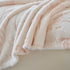 Plush Faux Fur Warm Sofa Cover with Waves Jacquard Textured Throw Blankets for Couch