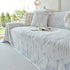 Plush Faux Fur Warm Sofa Cover with Waves Jacquard Textured Throw Blankets for Couch
