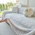 Plush Faux Fur Warm Sofa Cover with Waves Jacquard Textured Throw Blankets for Couch