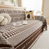 Chenille Houndstooth Couch Cover, Chaise Lounge Blanket Cover, Sectional Couch Scratch Protector