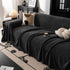 Winter Soft Plush Fleece Sofa Blanket Leaves Jacquard Couch Covers for Couches