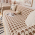 Jacquard Plush Houndstooth Sofa Throw Cover, Cover Throws for Sofas, Stylish Living Room Throws