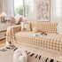Jacquard Plush Houndstooth Sofa Throw Cover, Cover Throws for Sofas, Stylish Living Room Throws