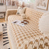 Jacquard Plush Houndstooth Sofa Throw Cover, Cover Throws for Sofas, Stylish Living Room Throws