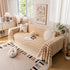 Jacquard Plush Houndstooth Sofa Throw Cover, Cover Throws for Sofas, Stylish Living Room Throws