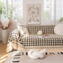 Jacquard Plush Houndstooth Sofa Throw Cover, Cover Throws for Sofas, Stylish Living Room Throws