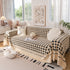 Jacquard Plush Houndstooth Sofa Throw Cover, Cover Throws for Sofas, Stylish Living Room Throws