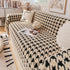 Jacquard Plush Houndstooth Sofa Throw Cover, Cover Throws for Sofas, Stylish Living Room Throws