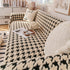 Jacquard Plush Houndstooth Sofa Throw Cover, Cover Throws for Sofas, Stylish Living Room Throws