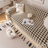 Jacquard Plush Houndstooth Sofa Throw Cover, Cover Throws for Sofas, Stylish Living Room Throws