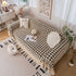 Jacquard Plush Houndstooth Sofa Throw Cover, Cover Throws for Sofas, Stylish Living Room Throws