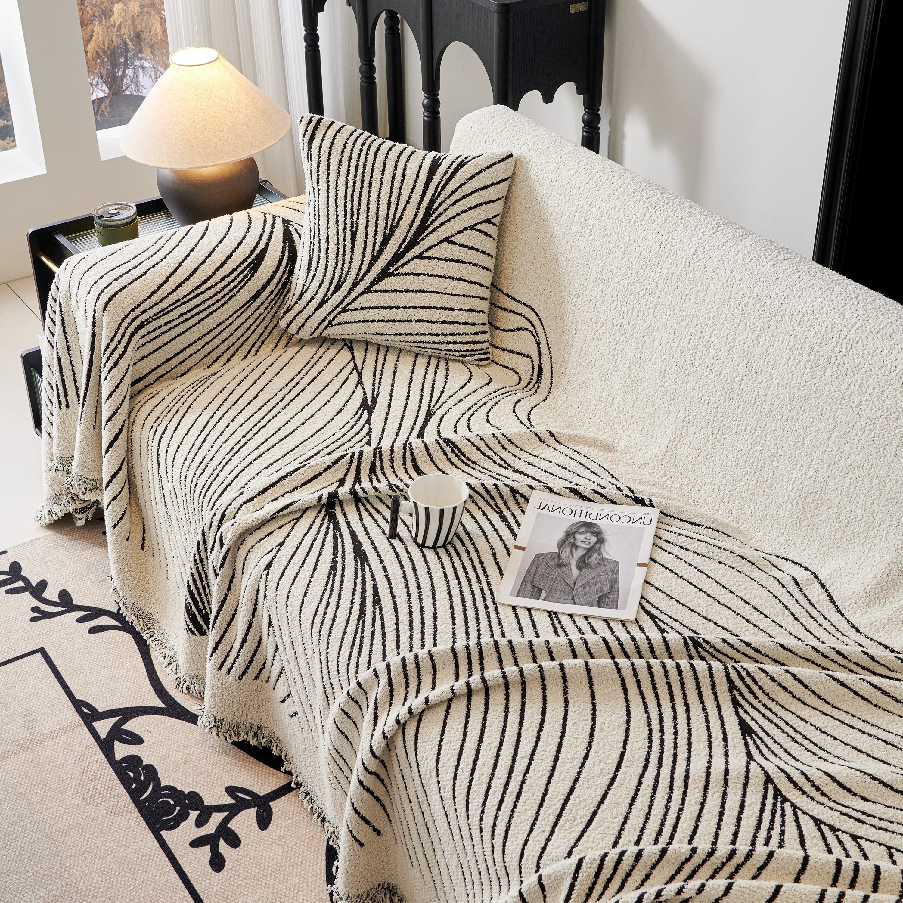 Cozy Striped Sofa Throw Blanket L Shaped Sectional Couch Covers Luxury Throws for Sofas