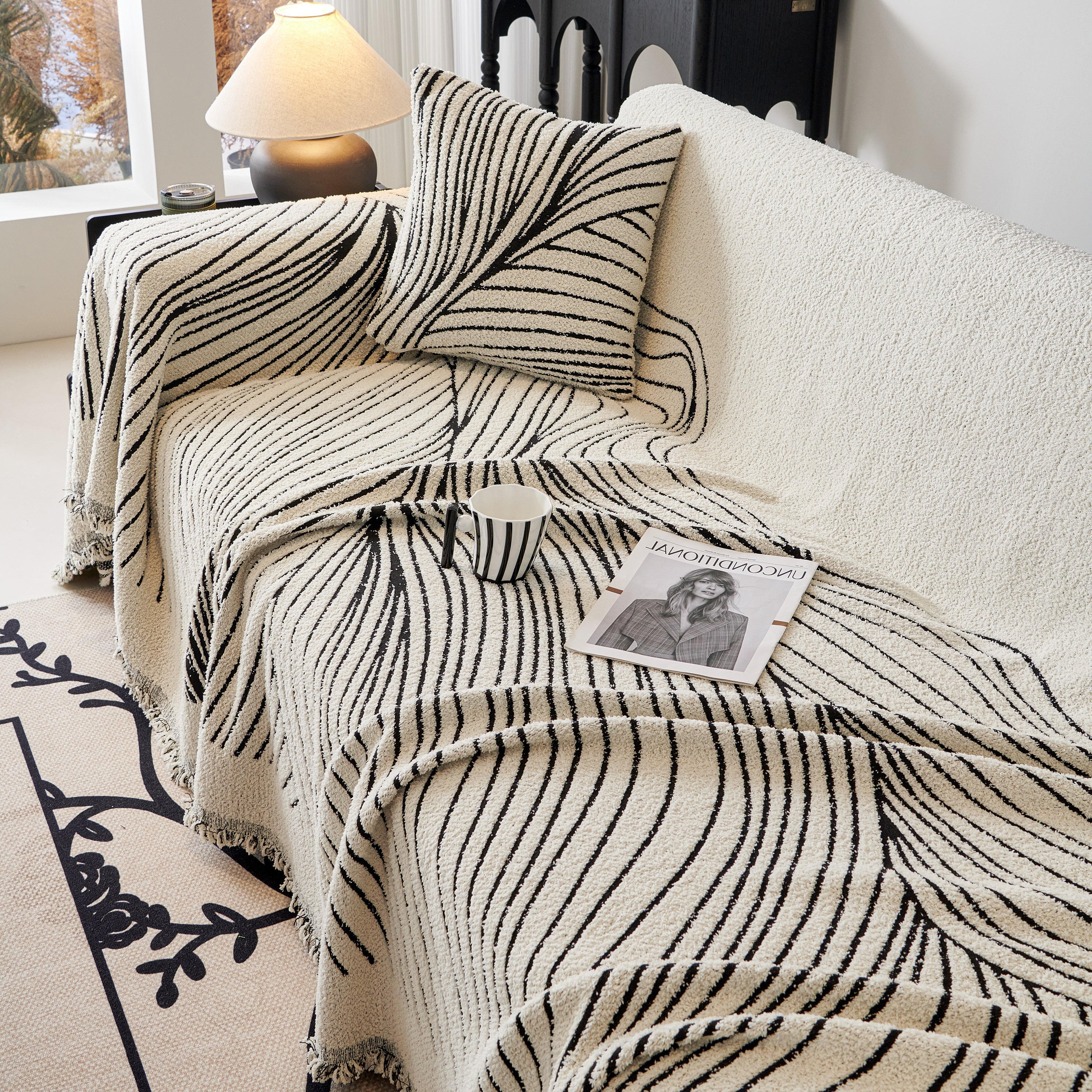 Cozy Striped Sofa Throw Blanket L Shaped Sectional Couch Covers Luxury Throws for Sofas