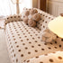 Plush Fleece Sofa Cover Throw, Soft Textured Polka Dot Couch Protector Blanket for Pets