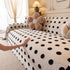 Plush Fleece Sofa Cover Throw, Soft Textured Polka Dot Couch Protector Blanket for Pets