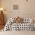 Plush Fleece Sofa Cover Throw, Soft Textured Polka Dot Couch Protector Blanket for Pets