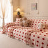 Plush Fleece Sofa Cover Throw, Soft Textured Polka Dot Couch Protector Blanket for Pets