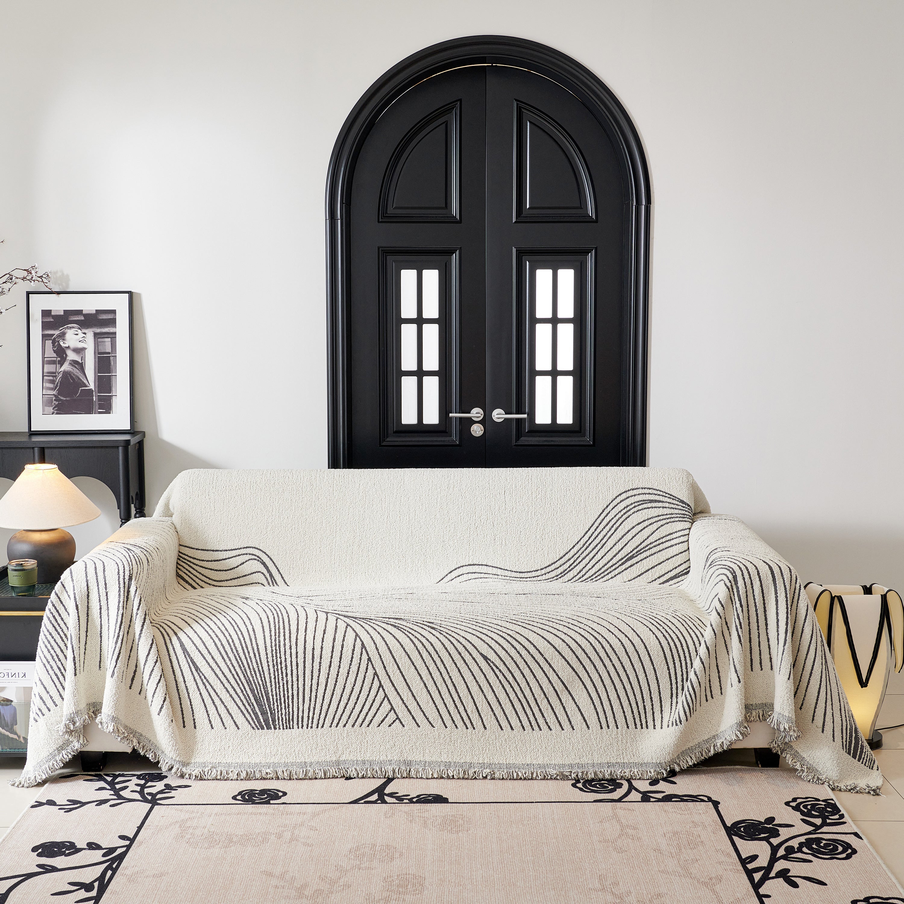 Cozy Striped Sofa Throw Blanket L Shaped Sectional Couch Covers Luxury Throws for Sofas