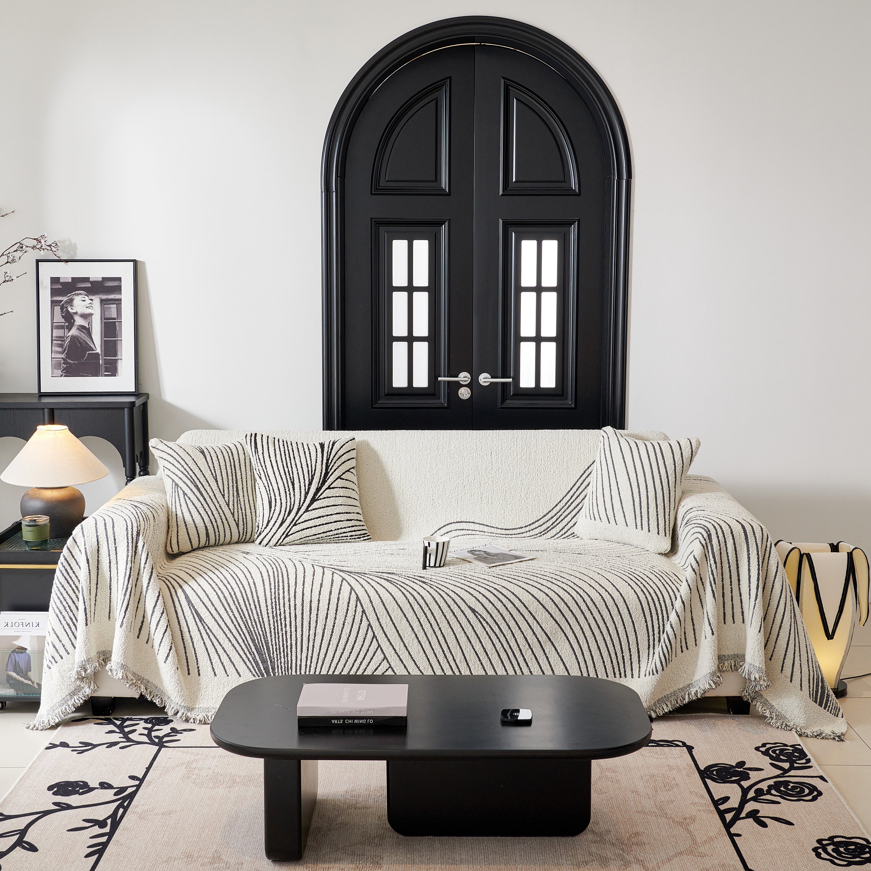 Cozy Striped Sofa Throw Blanket L Shaped Sectional Couch Covers Luxury Throws for Sofas
