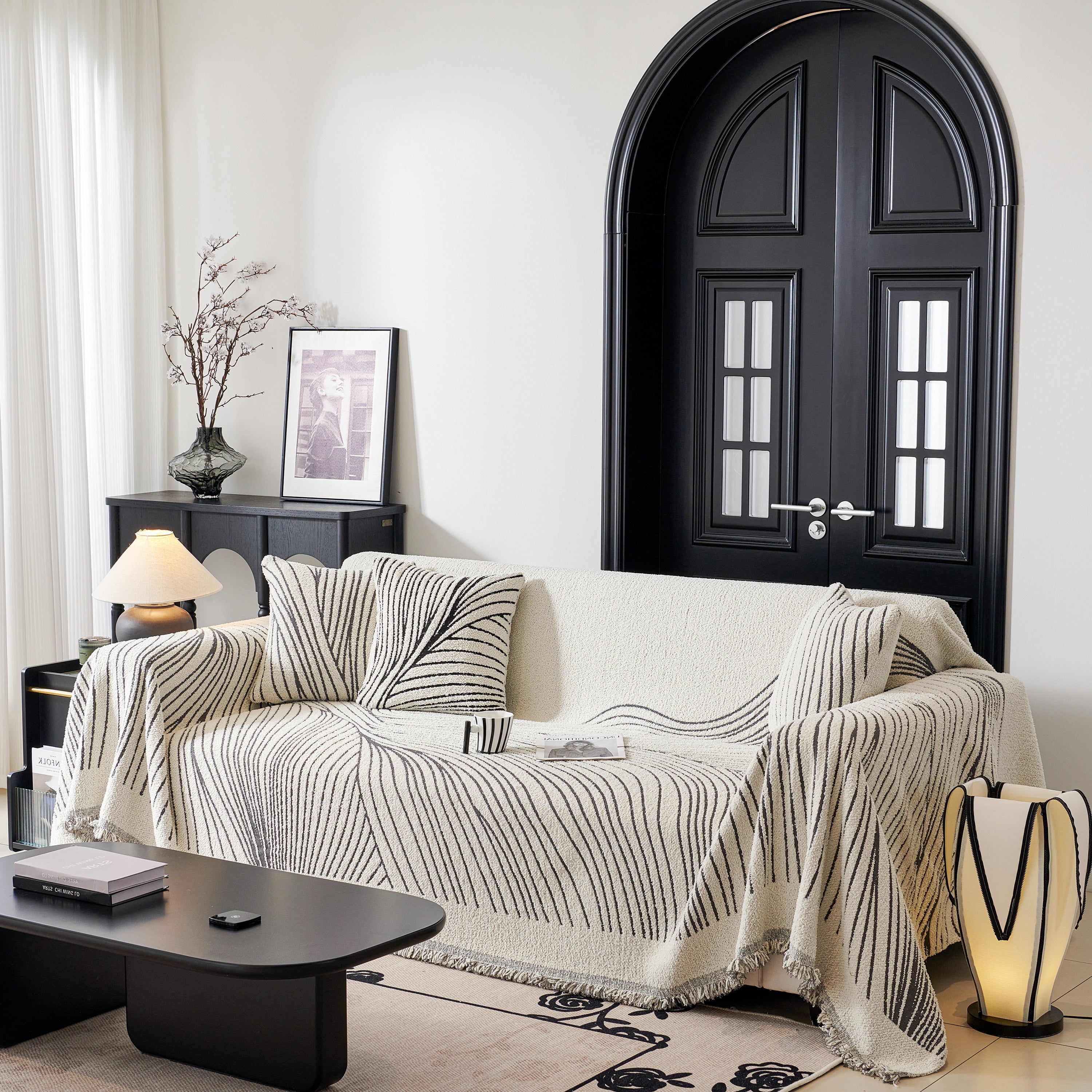 Cozy Striped Sofa Throw Blanket L Shaped Sectional Couch Covers Luxury Throws for Sofas