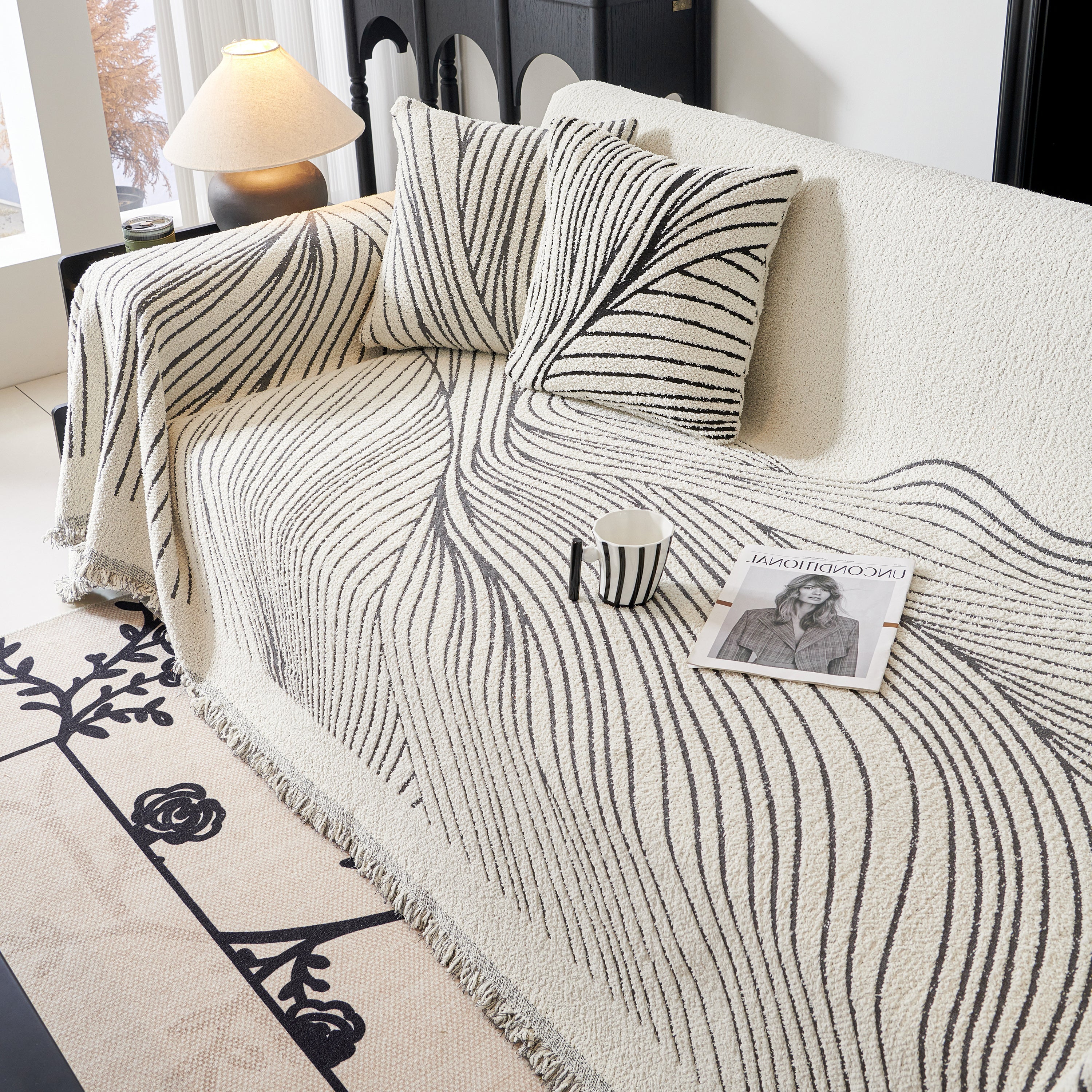 Cozy Striped Sofa Throw Blanket L Shaped Sectional Couch Covers Luxury Throws for Sofas