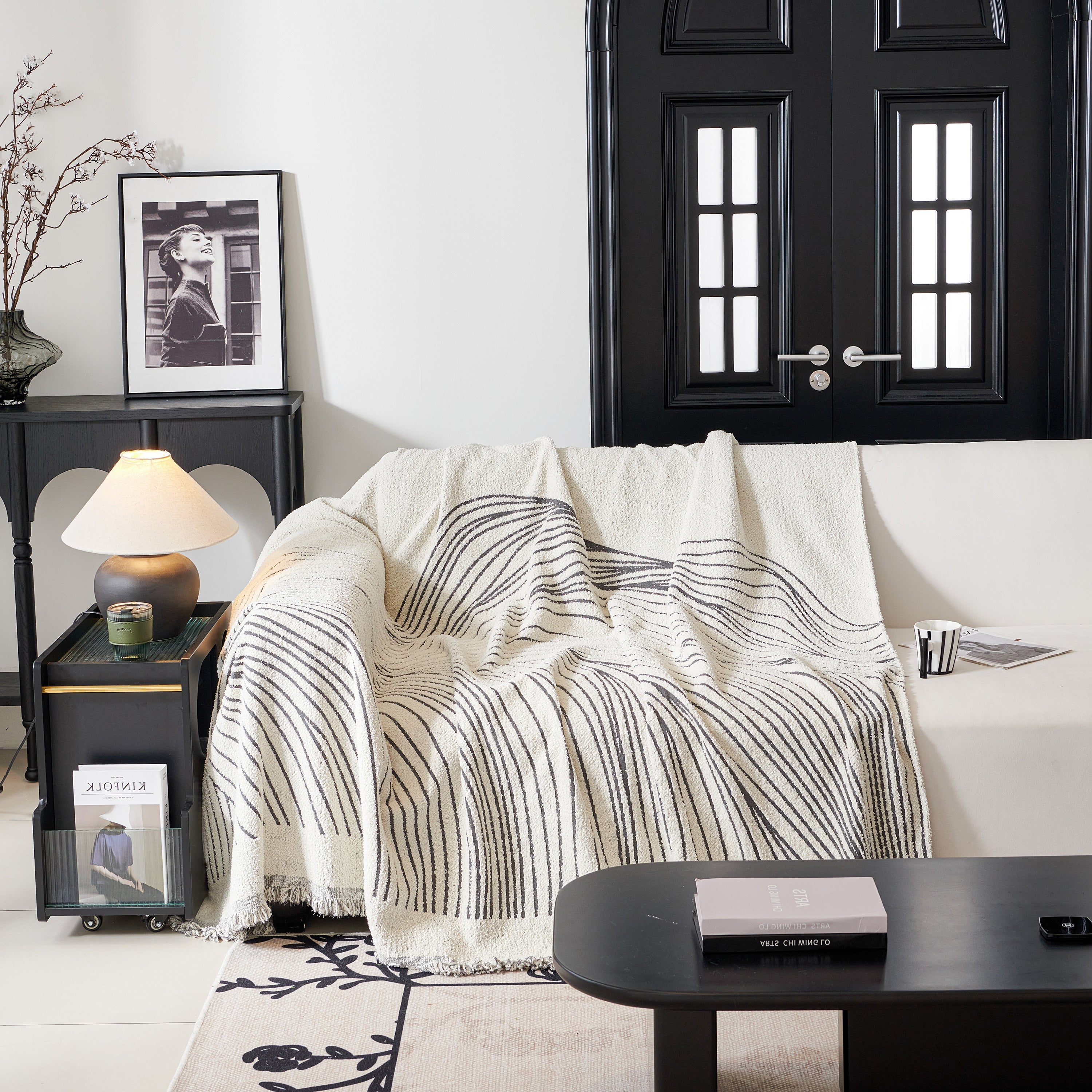 Cozy Striped Sofa Throw Blanket L Shaped Sectional Couch Covers Luxury Throws for Sofas