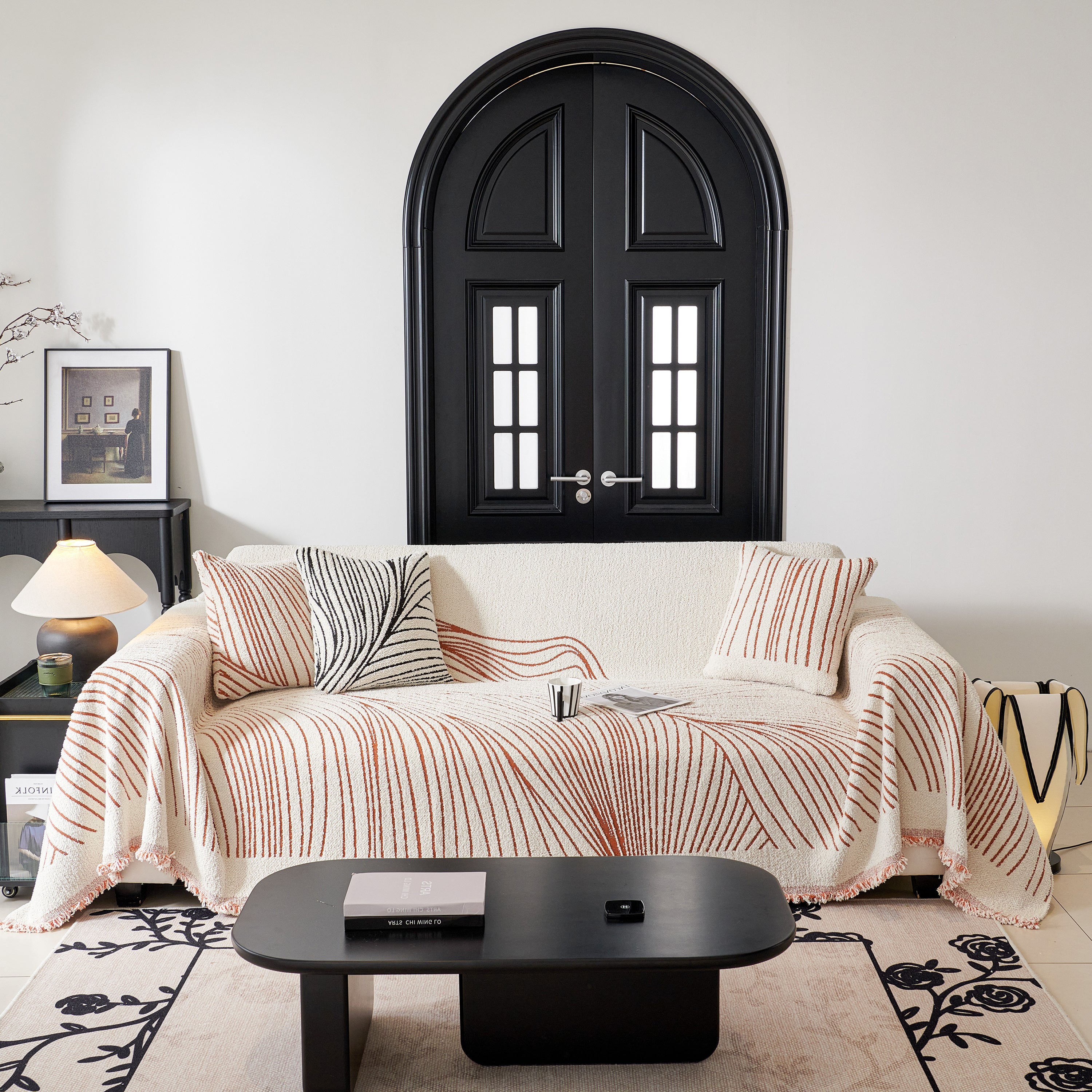 Cozy Striped Sofa Throw Blanket L Shaped Sectional Couch Covers Luxury Throws for Sofas