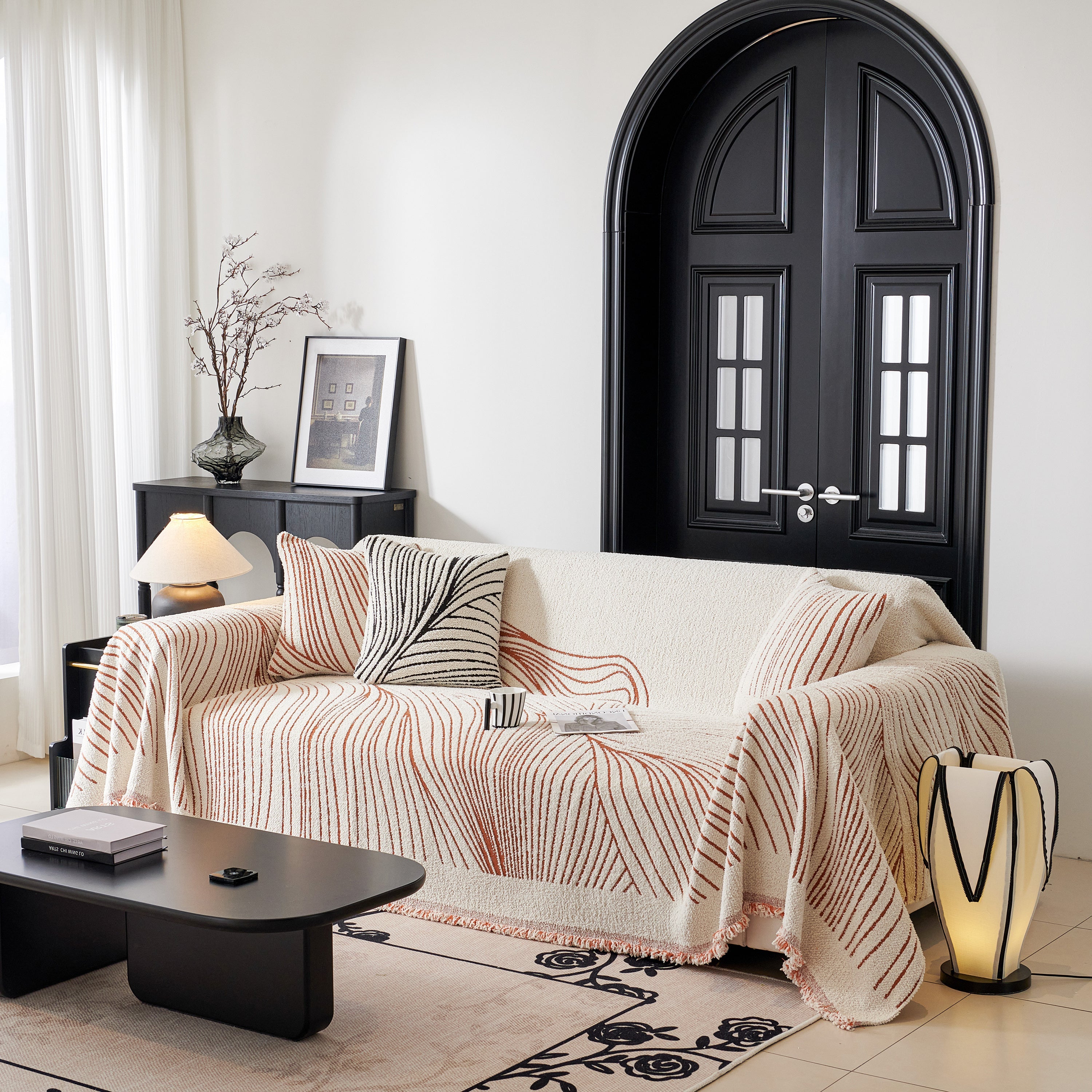 Cozy Striped Sofa Throw Blanket L Shaped Sectional Couch Covers Luxury Throws for Sofas