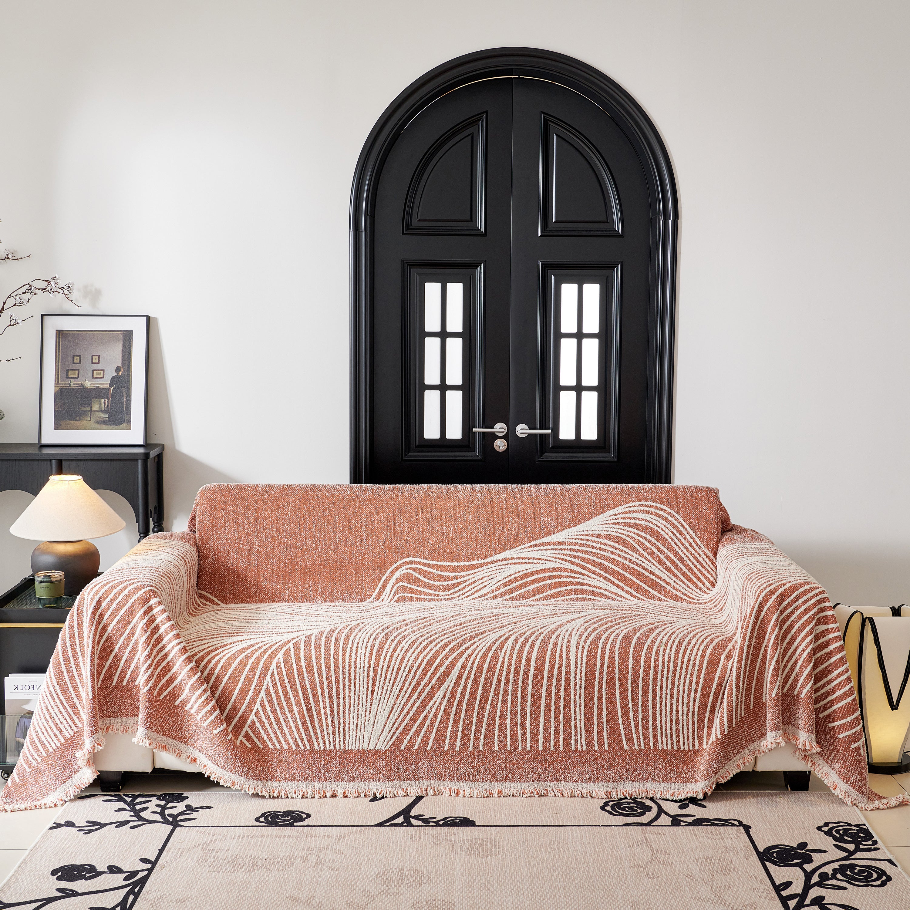 Cozy Striped Sofa Throw Blanket L Shaped Sectional Couch Covers Luxury Throws for Sofas