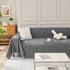Solid Color Chenille Sofa Throw Blanket, Cozy & Easy Care Fringed Furniture Protector