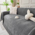Solid Color Chenille Sofa Throw Blanket, Cozy & Easy Care Fringed Furniture Protector