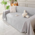 Solid Color Chenille Sofa Throw Blanket, Cozy & Easy Care Fringed Furniture Protector