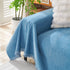 Solid Color Chenille Sofa Throw Blanket, Cozy & Easy Care Fringed Furniture Protector