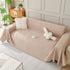 Solid Color Chenille Sofa Throw Blanket, Modern Decor Soft Couch Cover with Fringes