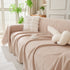 Solid Color Chenille Sofa Throw Blanket, Modern Decor Soft Couch Cover with Fringes