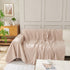 Solid Color Chenille Sofa Throw Blanket, Modern Decor Soft Couch Cover with Fringes