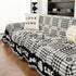 Chenille Houndstooth Sofa Throw Cover, Scratch Proof Cozy Throw Blankets for Couch