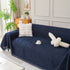 Solid Color Chenille Sofa Throw Blanket, Modern Decor Soft Couch Cover with Fringes