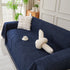Solid Color Chenille Sofa Throw Blanket, Modern Decor Soft Couch Cover with Fringes