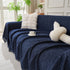 Solid Color Chenille Sofa Throw Blanket, Modern Decor Soft Couch Cover with Fringes