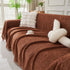 Solid Color Chenille Sofa Throw Blanket, Modern Decor Soft Couch Cover with Fringes