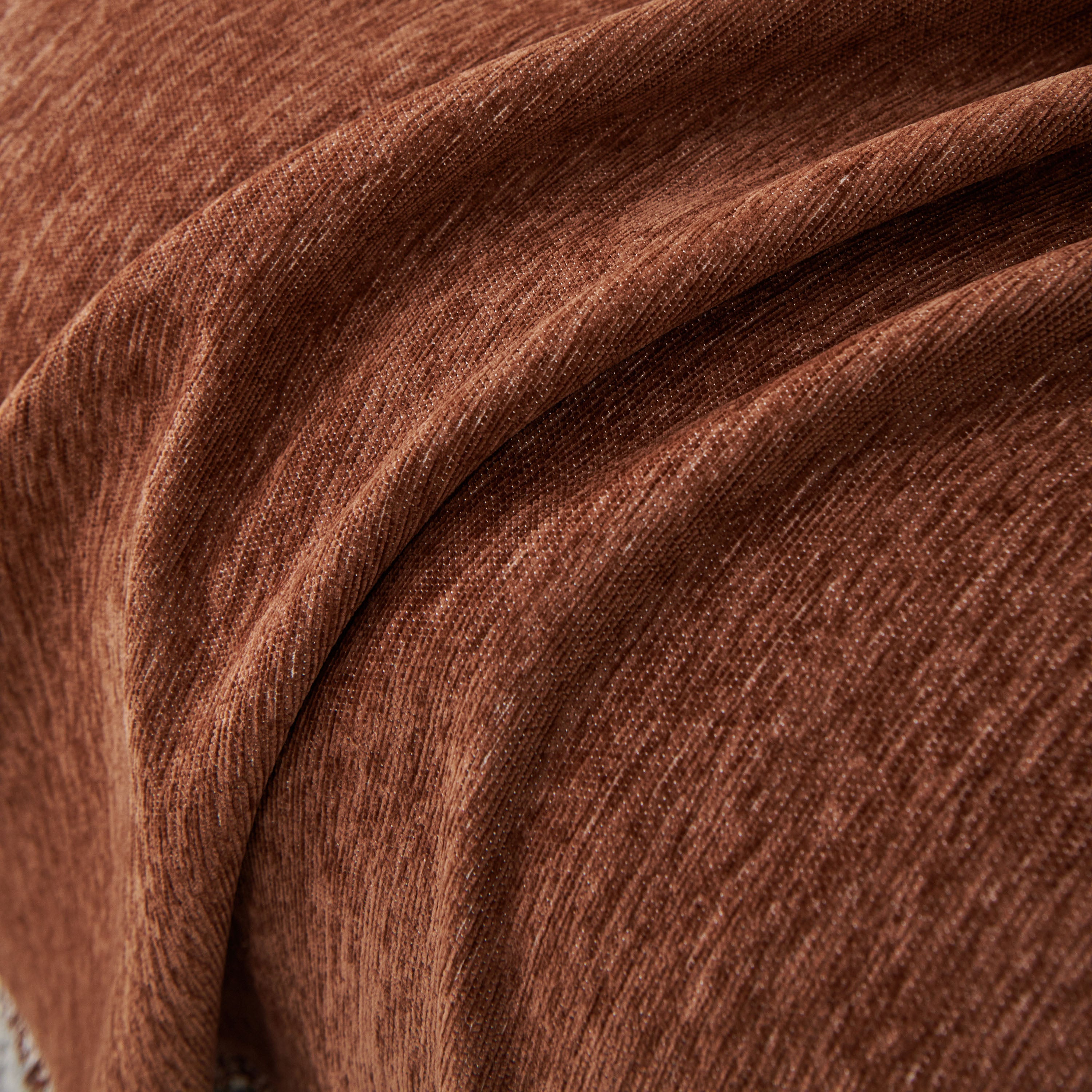Solid Color Chenille Sofa Throw Blanket, Modern Decor Soft Couch Cover with Fringes