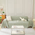 Solid Color Chenille Sofa Throw Blanket, Modern Decor Soft Couch Cover with Fringes