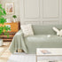 Solid Color Chenille Sofa Throw Blanket, Modern Decor Soft Couch Cover with Fringes