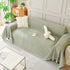 Solid Color Chenille Sofa Throw Blanket, Modern Decor Soft Couch Cover with Fringes